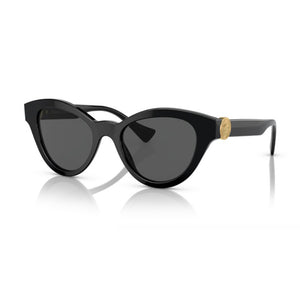 occhiali da sole a gatto femminili eleganti neri con logo versace piccolo dorato