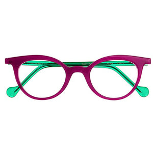 petites lunettes œil de chat de france marque anne et valentin violet et vert parfaites pour lunettes de lecture