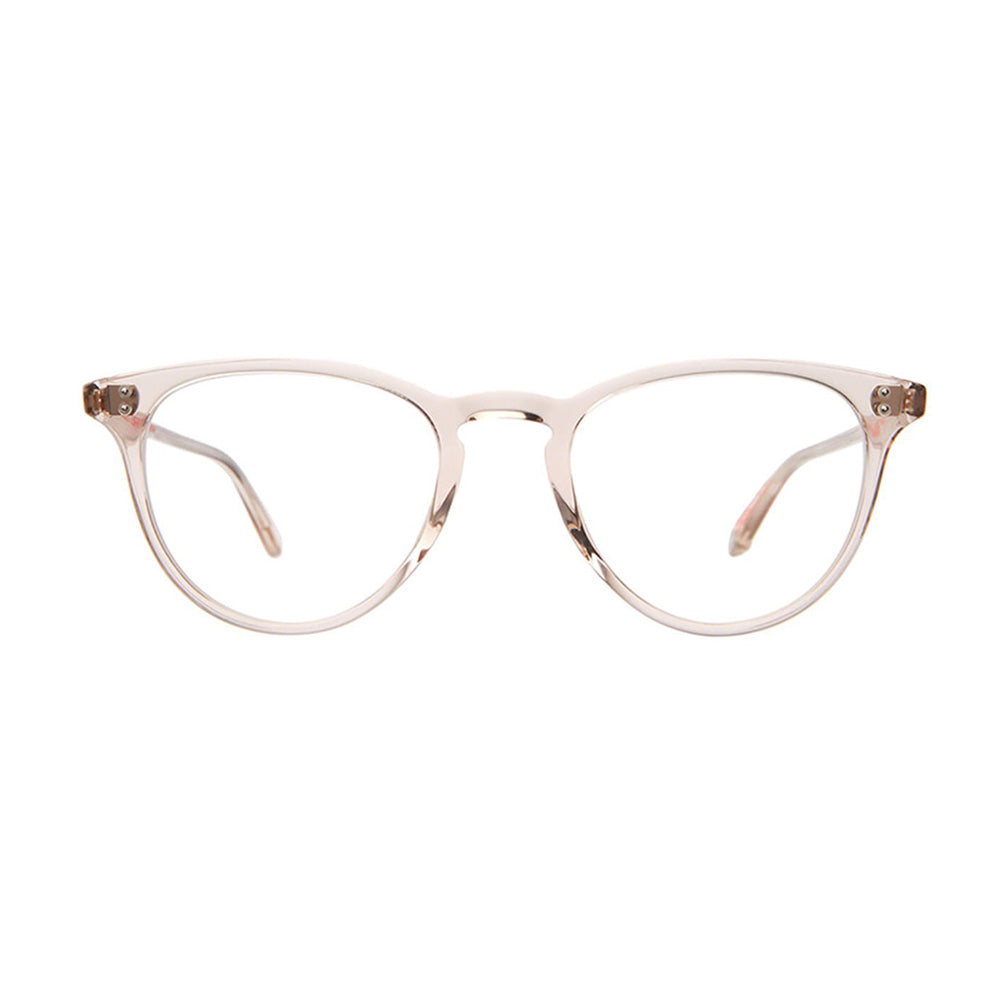 Transparent beige eyeglasses for women from the Californian brand Garrett Leight