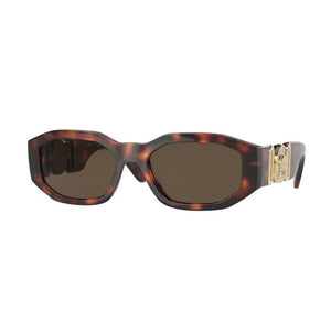 occhiali da sole tartarugati esagonali vesace con logo dorato stile medusa modello 4361 521773