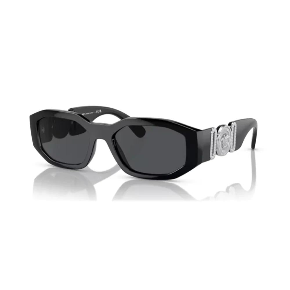 black versace sunglasses geometrical medusa logo silver 4361 5422287